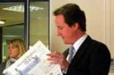 Leader reader: David Cameron peruses the Hounslow and Brentford Times