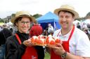 Strawberries anyone? Irene Demadtia and Simon Hibbins at last year's fair