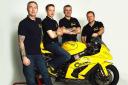 Big ambitions (from left to right): Crank Racing owner Mark Groves, Twickenham’s Simon Low,  crew chief Andrew Joyce  and team boss Richard Green are giving it everything in the Superstock 1,000 Championship this year