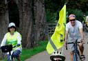 Pedal power: Jon Hardy completed a 112-mile trike ride from Bristol to Brentford in aid of the Tropical Zoo