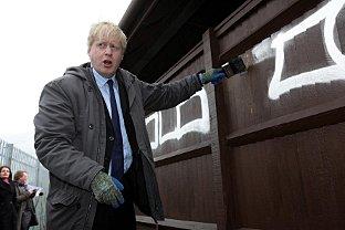 London Mayor Boris Johnson visits Twickenham to launch anti-graffiti campaign