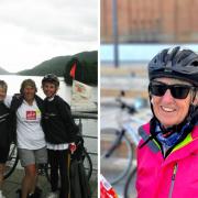 Gill's first charity bike ride, and Gill now