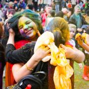 Let's get messy: Two revellers enjoy Holi celebrations