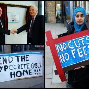 Hypocrite? Vince Cable was at the college on Friday