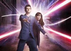 Catherine Tate as the Doctor's assistant Donna Noble with David Tennant who plays The Doctor pic: BBC 