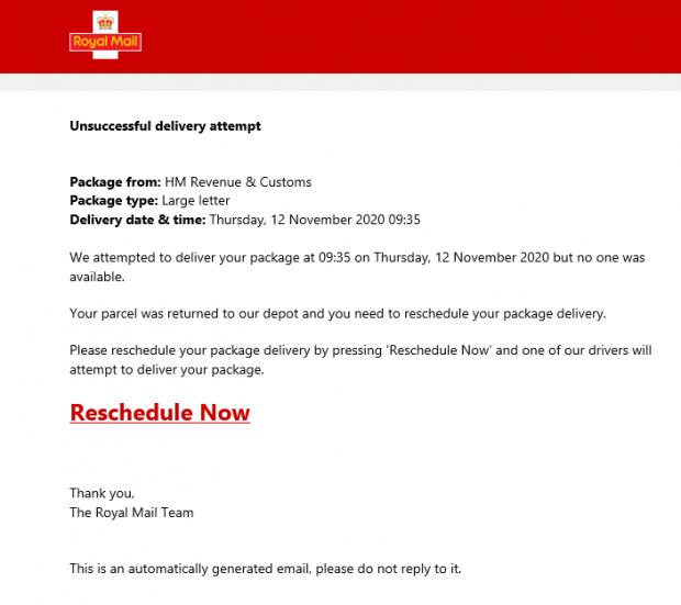 Richmond and Twickenham Times: Some Royal Mail customers have been getting this scam email