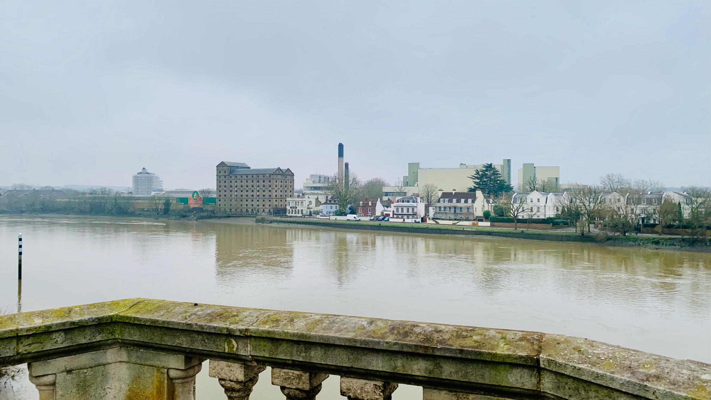 Photograph from Chiswick Bridge of current Stag Brewery site [Image: MBCG]