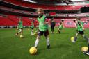 Children played at Wembley in a free football session.