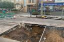 The sinkhole was caused by a main-pipe failure and Thames Water are now working to fix the site