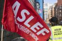 Members of the Aslef union on a picket line (Danny Lawson/PA)