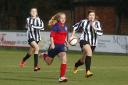 Trailing: Hampton's Frances Clark makes a clean break through the Molesey defence in Sunday's 5-4 win at the Beveree