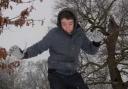 White out: Snowboarder John Shellie shows off at Richmond Park