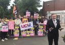 MP Barry Gardiner at UCU rally outside Richmond upon Thames College (photo: UCU)