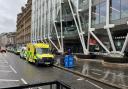 One entrance to City Thameslink station is cordoned off