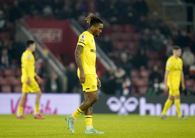 Brentford's Ivan Toney looks dejected after the Premier League match at St Mary's Stadium, Southampton.