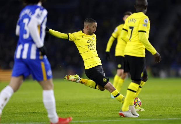 Richmond and Twickenham Times: Chelsea's Hakim Ziyech scores against Brighton