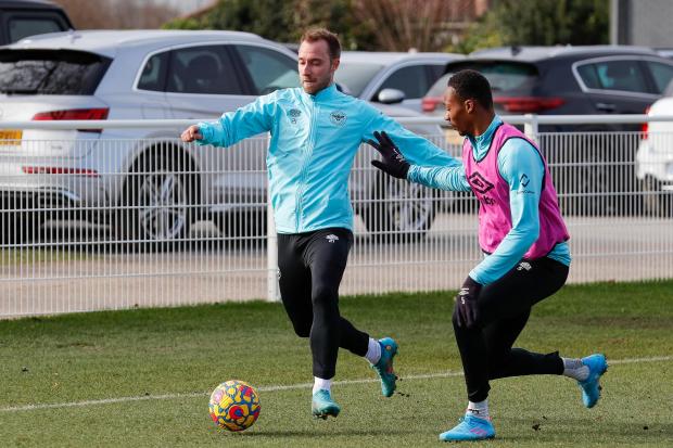 Richmond and Twickenham Times: Christian Eriksen training with Brentford. Credit obfcp.co.uk/Mark D Fuller