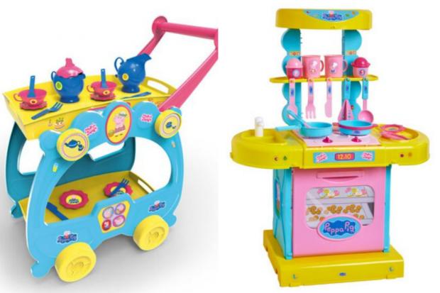 Richmond and Twickenham Times: Left: Tea Set & Serving Trolley (Lidl) Right: Peppa Pig Electronic Kitchen (Lidl)