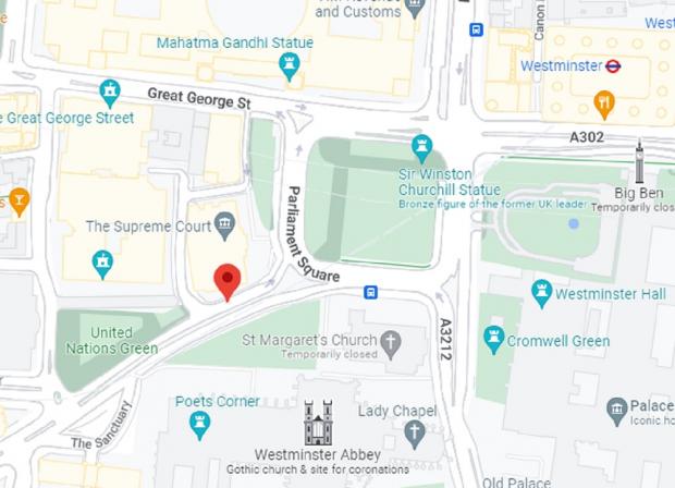 Richmond and Twickenham Times: Broad Sanctuary is located near to Parliament Square and Westminster Abbey. Picture: Google Maps