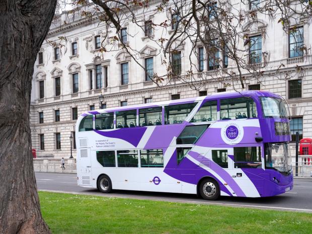 Richmond and Twickenham Times:  The iconic red has vanished from London buses as they get a purple makeover. (PA)