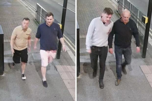 Police have released CCTV pictures of four men they would like to identify to help with further investigations into the incident / Image: Surrey Police