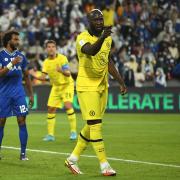 Chelsea's Romelu Lukaku celebrates scoring their side's first goal of the game during the FIFA Club World Cup, Semi Final match at the Mohammed Bin Zayed Stadium in Abu Dhabi, United Arab Emirates.