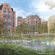 CGI of the Stag Brewery development river view (photo: Squire & Partners)