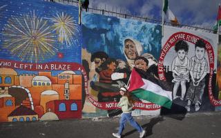 10-year-old Erin Corscadden at the unveiling of the International Wall in Belfast (Niall Carson/PA)