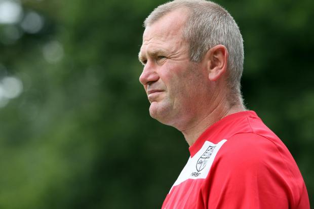 Furious: Hampton boss Alan Dowson was not happy with his side's FA Cup exit on Saturday